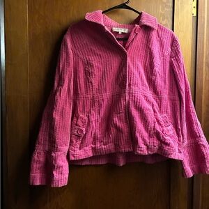 Jones New York Sport Pink Corduroy Jacket | Women’s Size Large | Y2K Vintage